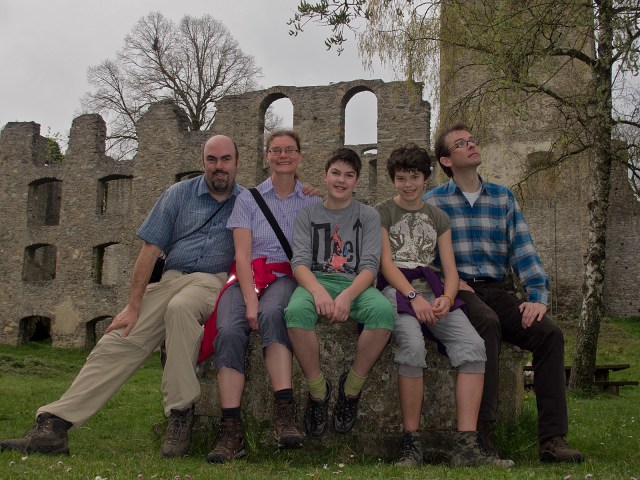 From L-R: Lord Karick, aka the Evil GM aka Me, Sharon aka Nab'Han, Rhi, aka Elowyn the Mystic, Josh, aka Sir Elathan and Hermann, aka Isembard the Dwarf